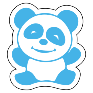 Happy Panda Sticker (Baby Blue)